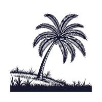 Charming Queen Palm Tree Outline for Decorative Use vector