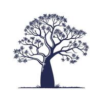 Queensland Bottle Tree Bold Outline for Unique Art vector