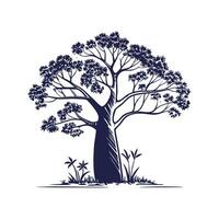 Charming Queensland Bottle Tree Outline for Design vector