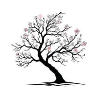 Charming Black Cherry Tree Outline for Art vector