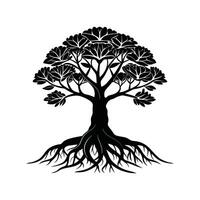 Realistic Black Mangrove Tree Bold Outline for Art vector