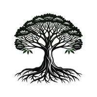 Charming Black Mangrove Tree Outline for Unique Art vector