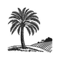 Realistic Chilean Wine Palm Tree Bold Outline for Unique Art vector