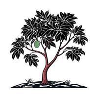 Charming Indian Breadfruit Tree Outline for Design vector
