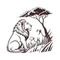 Charming Lion Pride Outline for Design vector