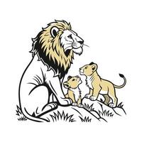 Stylish Lion Pride Bold Outline Art vector