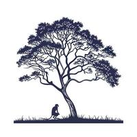 Monkey Ear Tree Outline for Unique Illustrations vector