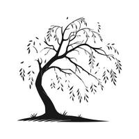 Willow Tree Bold Outline Design vector