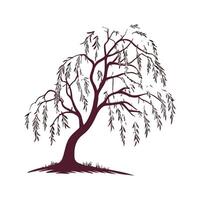 Outline of Willow Tree Bold Design vector