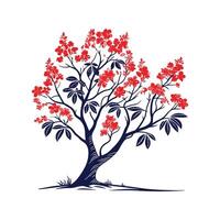 Red Buckeye Tree Outline Design vector