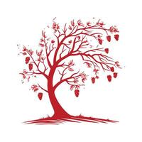Outline of Red Mulberry Tree Design vector