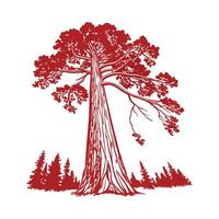 Redwood Tree Bold Outline Design vector