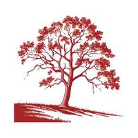 Scarlet Oak Tree Bold Outline Design vector