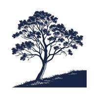 Bold Outline Sassafras Albidum Tree vector