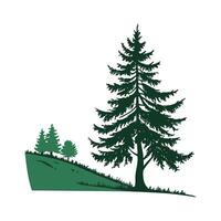 Silver Fir Tree Bold Outline Design vector