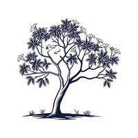 Silver Trumpet Tree Bold Outline Design vector
