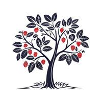 Strawberry Tree Bold Outline Design vector