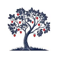 Strawberry Tree Outline Illustration vector
