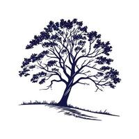 White Mulberry Tree Bold Outline Design vector