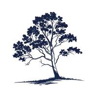 White Poplar Tree Bold Outline Design vector