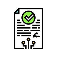 smart contract decentralized application color icon illustration vector