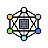 decentralized network application color icon illustration vector