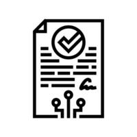 smart contract decentralized application line icon illustration vector