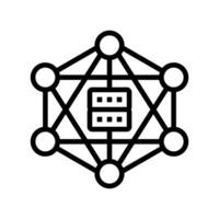 decentralized network application line icon illustration vector