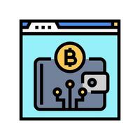 cryptocurrency wallet decentralized application color icon illustration vector