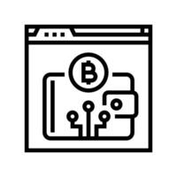cryptocurrency wallet decentralized application line icon illustration vector