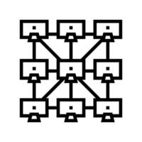 peer to peer p2p nodes decentralized application line icon illustration vector