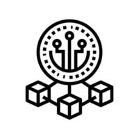 crypto token decentralized application line icon illustration vector