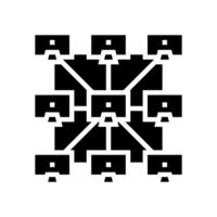 peer to peer p2p nodes decentralized application glyph icon illustration vector