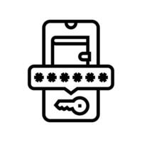 digital wallet key decentralized application line icon illustration vector