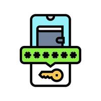 digital wallet key decentralized application color icon illustration vector