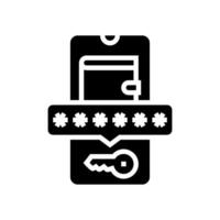 digital wallet key decentralized application glyph icon illustration vector