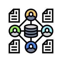 distributed ledger decentralized application color icon illustration vector
