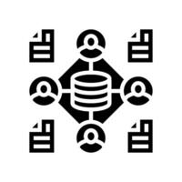 distributed ledger decentralized application glyph icon illustration vector