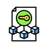 private key decentralized application color icon illustration vector
