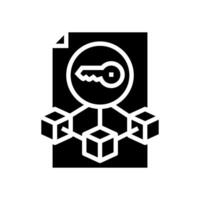 private key decentralized application glyph icon illustration vector