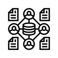 distributed ledger decentralized application line icon illustration vector