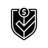 secure transaction shield decentralized application glyph icon illustration vector