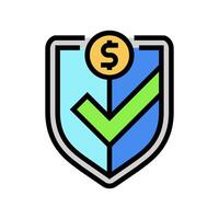 secure transaction shield decentralized application color icon illustration vector