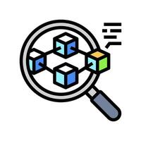 blockchain explorer decentralized application color icon illustration vector