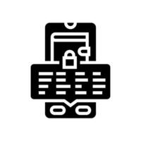 wallet seed phrase decentralized application glyph icon illustration vector