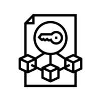 private key decentralized application line icon illustration vector