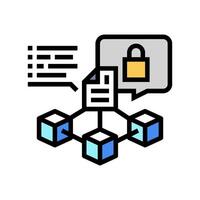 immutable record decentralized application color icon illustration vector