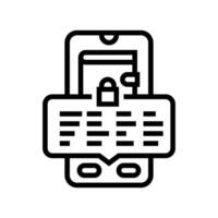 wallet seed phrase decentralized application line icon illustration vector