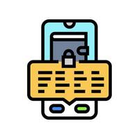 wallet seed phrase decentralized application color icon illustration vector