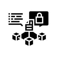 immutable record decentralized application glyph icon illustration vector